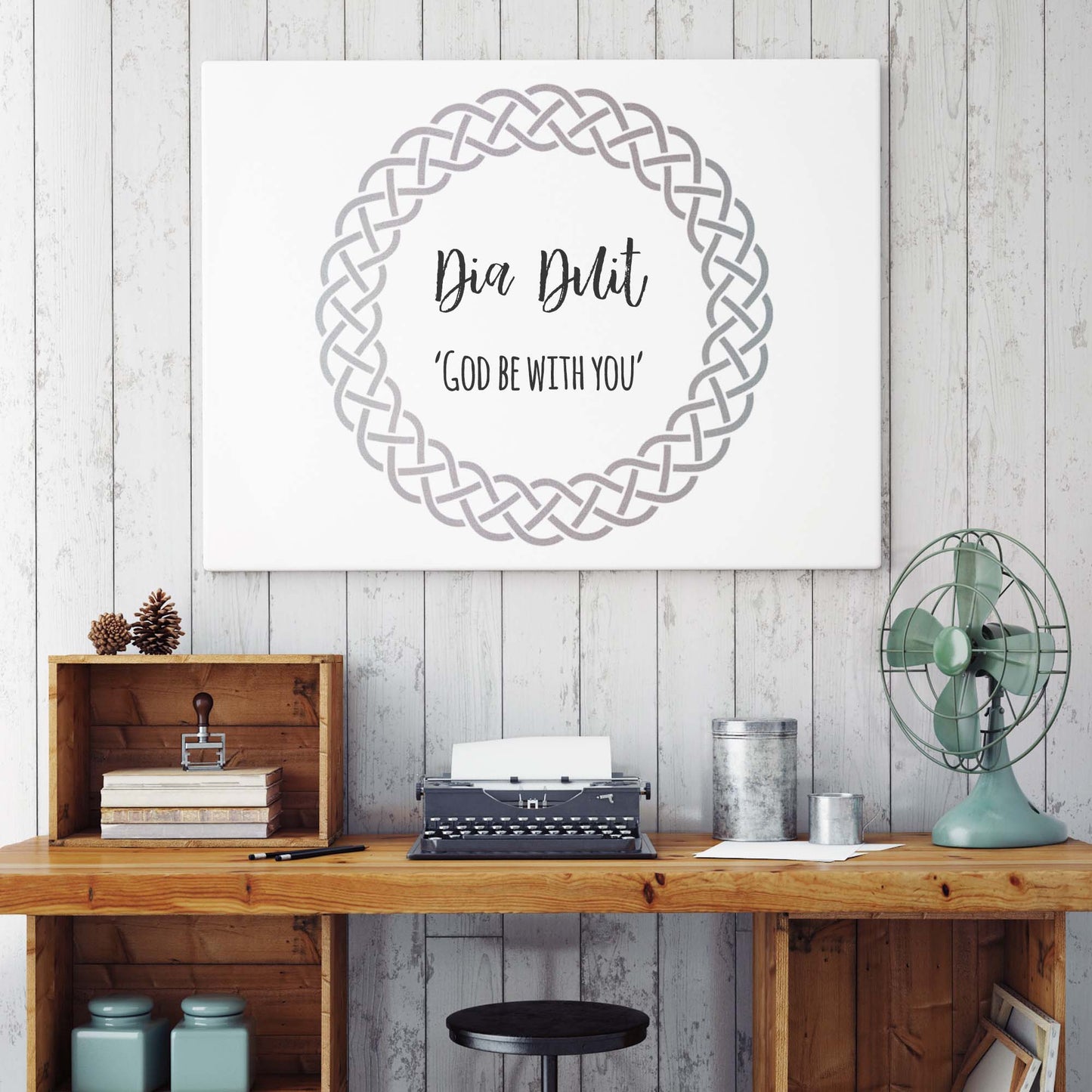 CraftStar Celtic Knot Circular Frame Stencil used to make quote picture