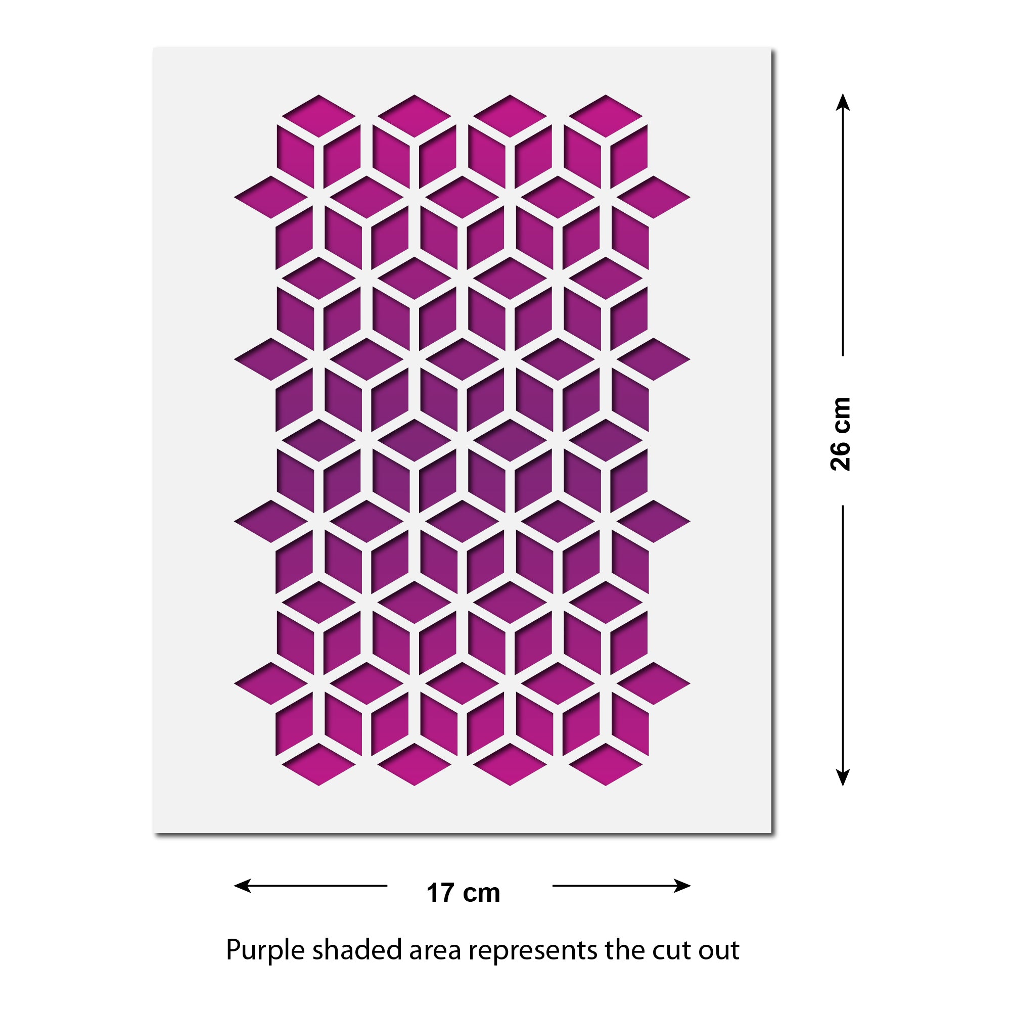 CraftStar Cube Pattern Stencil size information