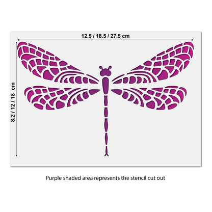 CraftStar Dragonfly Stencil size guide