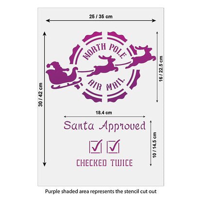 CraftStar Large Christmas Postmark Stencil Template for Santa Sack Size Guide