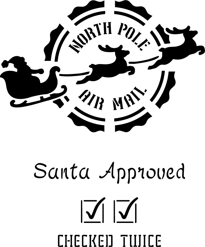 CraftStar Large Christmas Postmark Stencil Template for Santa Sack