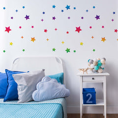 CraftStar Starry Night Wall Stencil Painted in Rainbow Colors