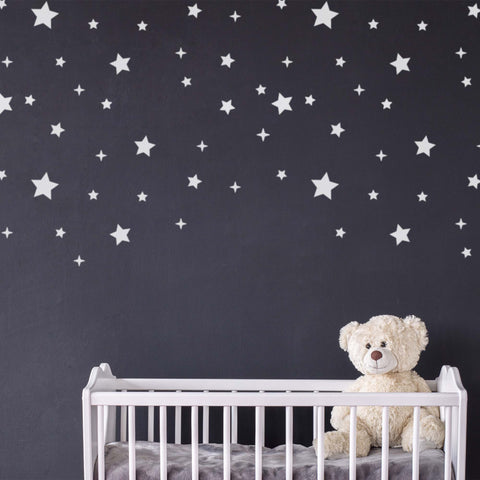 CraftStar Starry Night Wall Stencil Painted on Nursery Wall