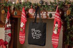 CraftStar Merry Pawmas Stencil Painted on Pet Christmas Stocking Tote
