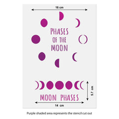 CraftStar Moon Phases Stencil size guide