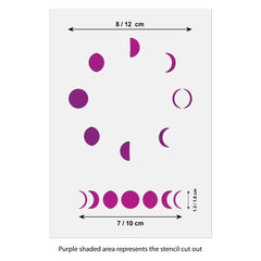 CraftStar Moon Phases Stencil Size Guide