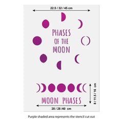 CraftStar Phases Of The Moon Stencil size guide