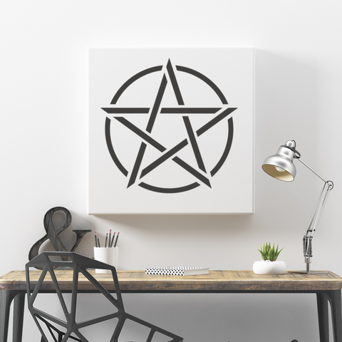 Craftstar Pentacle Stencil used to make canvas print