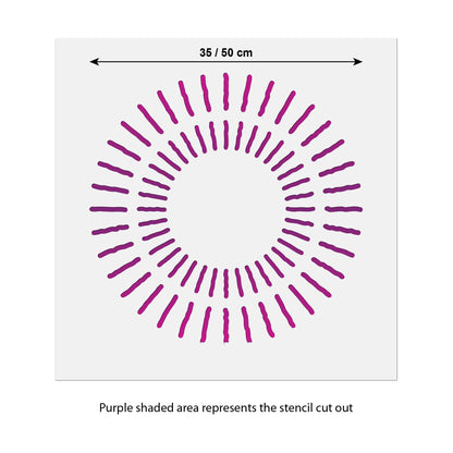 CraftStar Rustic Circle Motif Stencil Size Guide