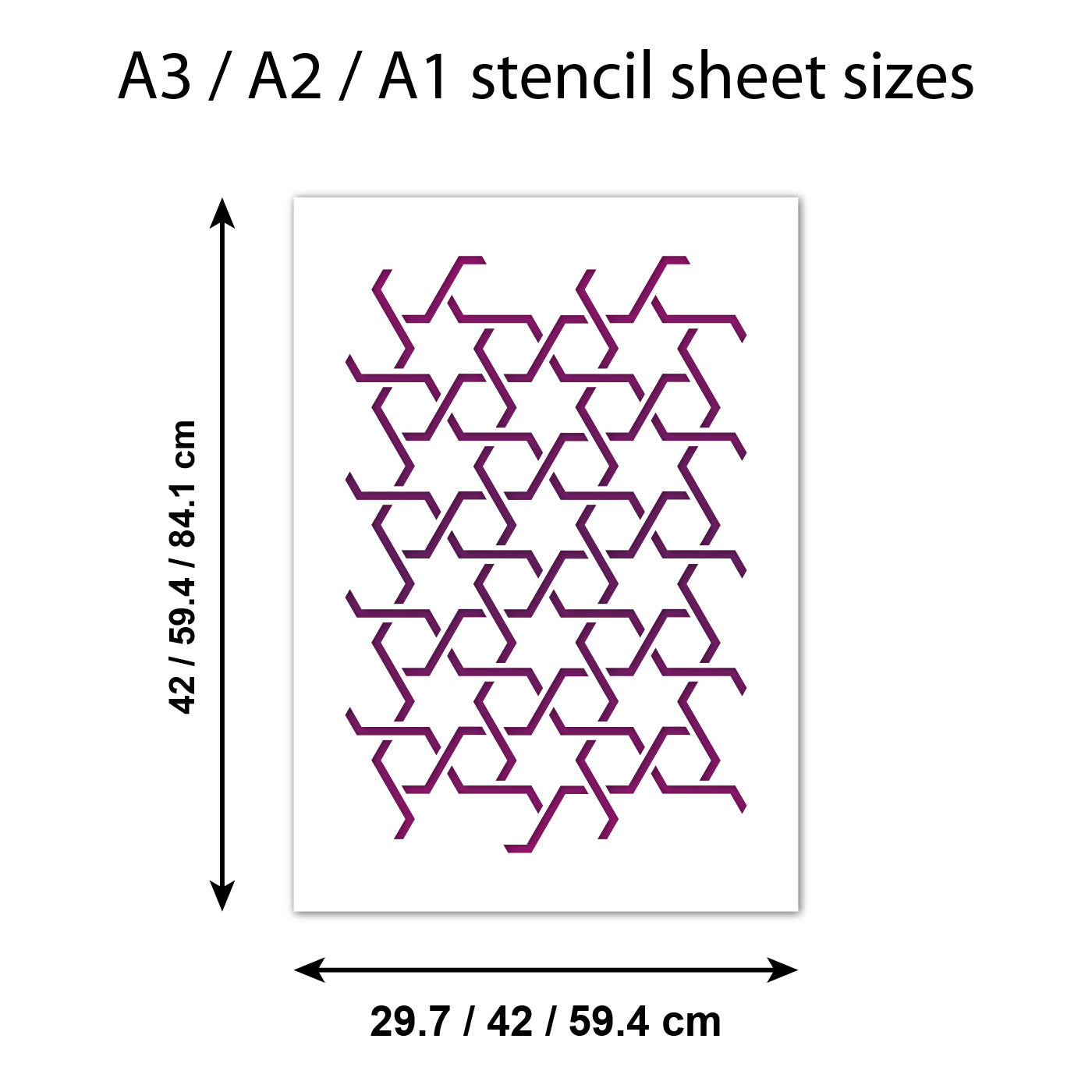 CraftStar Star Lattice Wall Stencil size guide