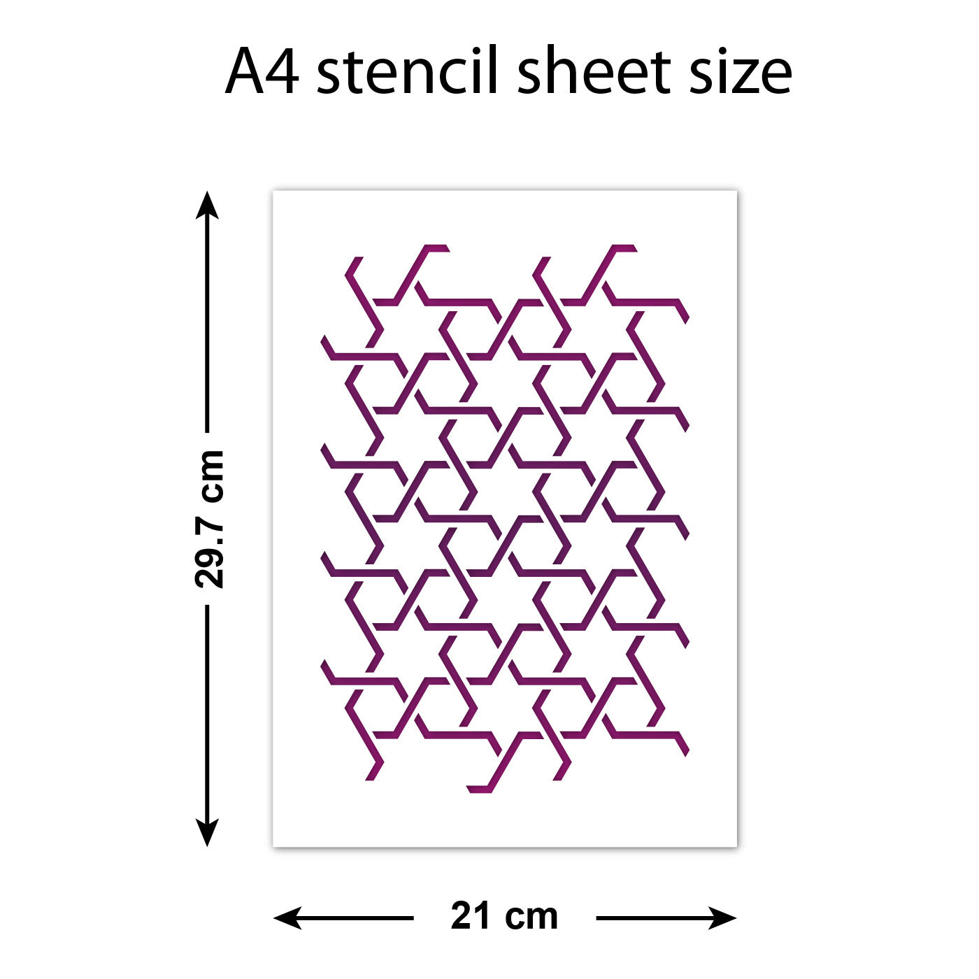 CraftStar Star Lattice Pattern Stencil size guide