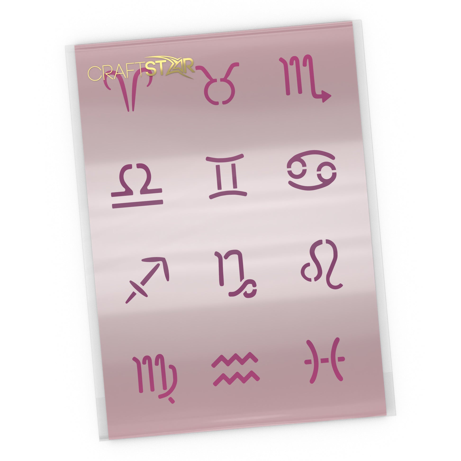 CraftStar 12 Zodiac symbols stencil set