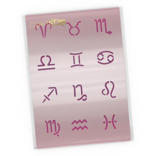 CraftStar 12 Zodiac symbols stencil set