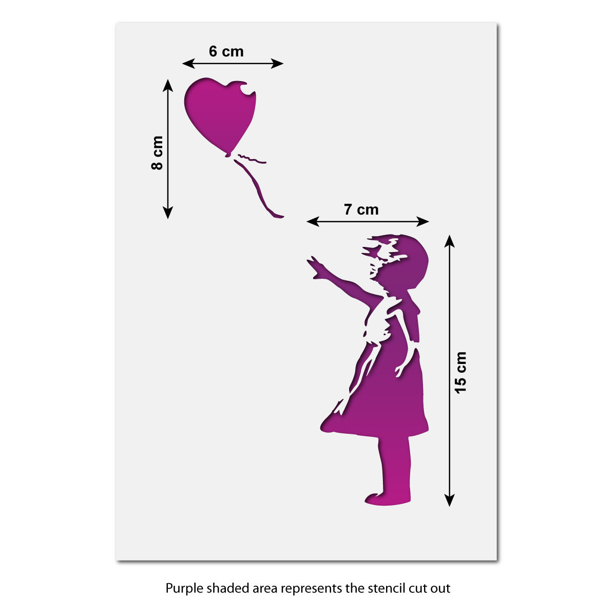 CraftStar Banksy Balloon Girl Stencil - A4 Size