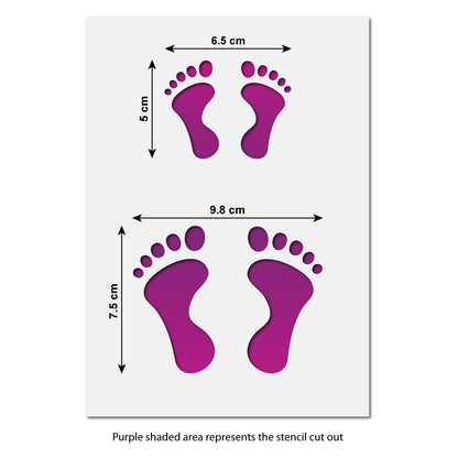 CraftStar Baby Footprint Stencil - Size Guide