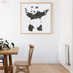 Banksy Panda Wall Stencil - In Frame