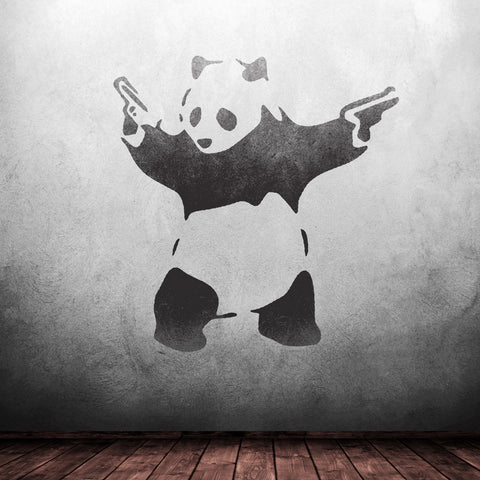 CraftStar Banksy Panda Wall Stencil - Grunge Look Graffiti Art