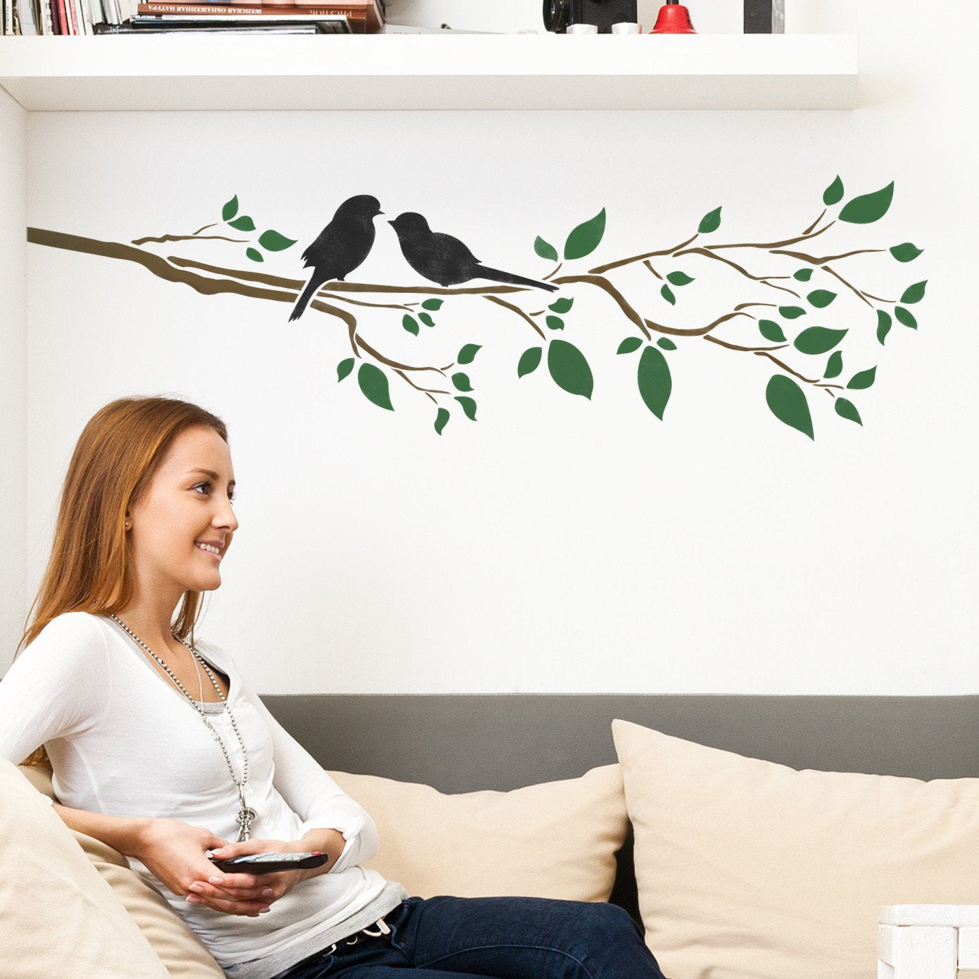 CraftStar Birds On A Branch Wall Stencil