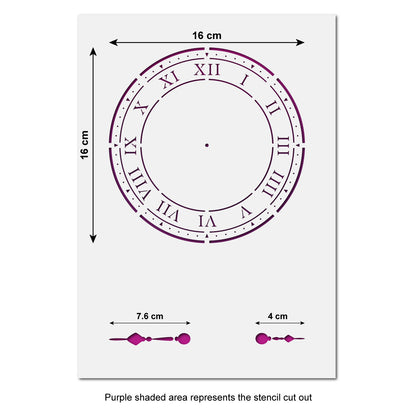 CraftStar Vintage Clock Stencil - Size Guide