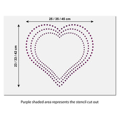CraftStar Geometric Dot Heart Stencil Sizes