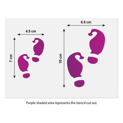 CraftStar Elf Footprint Stencil Set Size Guide