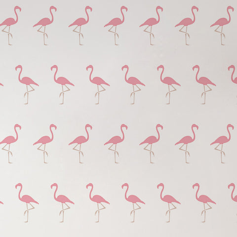 CraftStar Flamingo Wall Stencil - Allover Repeating Pattern Close Up View