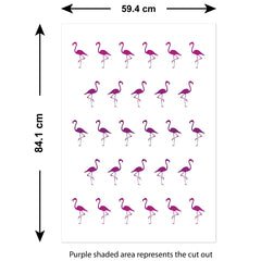 CraftStar Flamingo Wall Stencil Size Guide