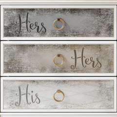 CraftStar His Hers Script Font Stencils on drawers