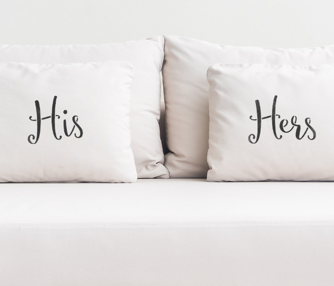 CraftStar His Hers Script Font Stencils on fabric