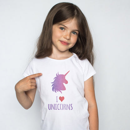CraftStar I Love Unicorns Stencil on fabric