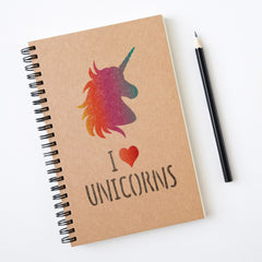 CraftStar I Love Unicorns Stencil on notebook