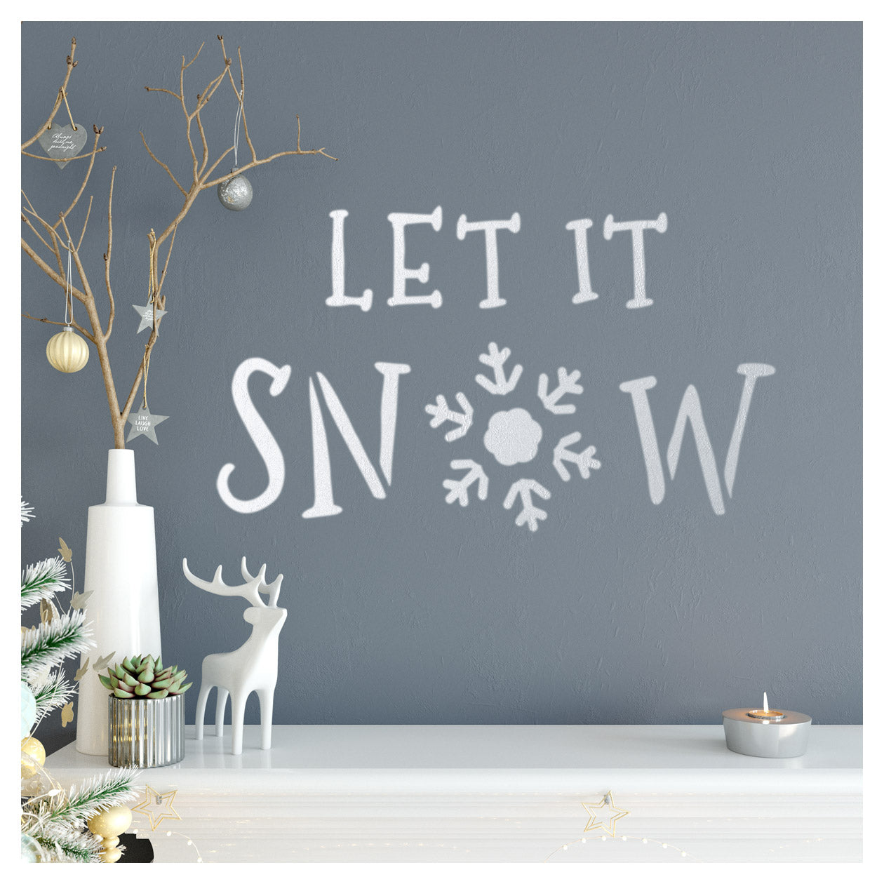 CraftStar Large Let It Snow Stencil on Wall