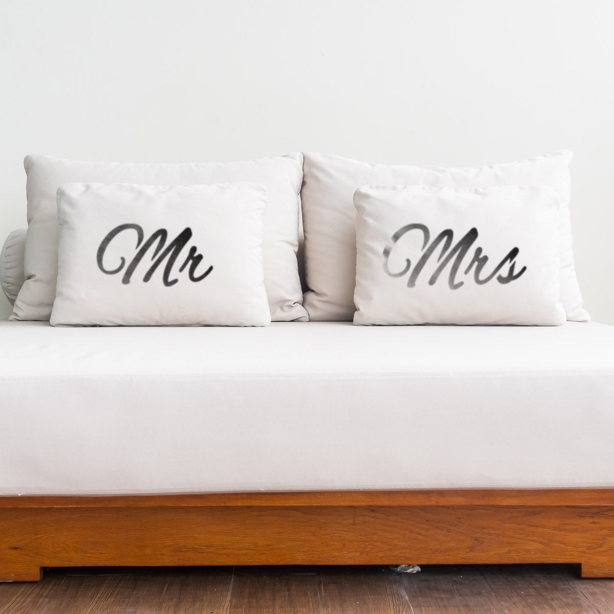 CraftStar Large Mr & Mrs Words Stencil in bedroom