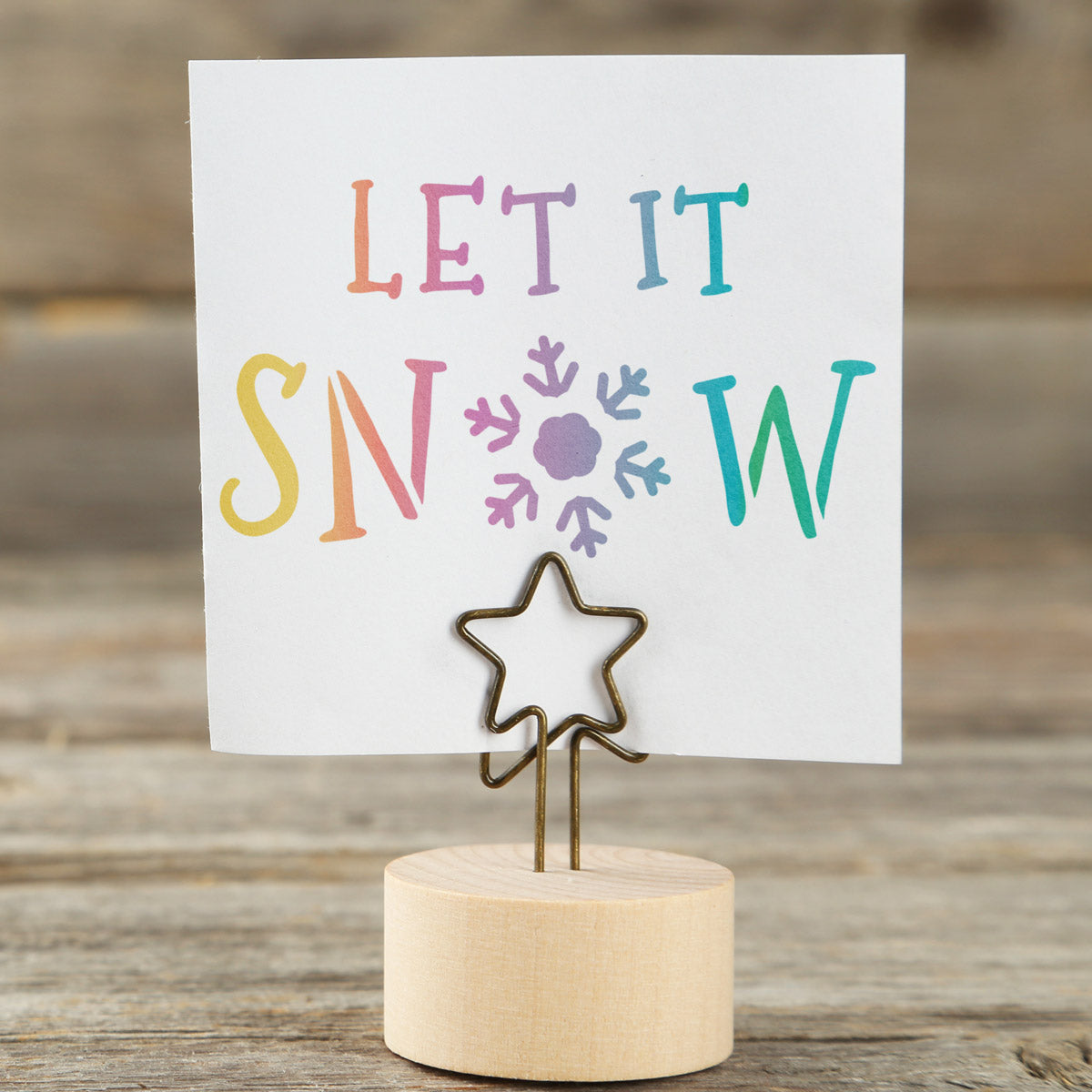 CraftStar Let It Snow Christmas Text Stencil on Card