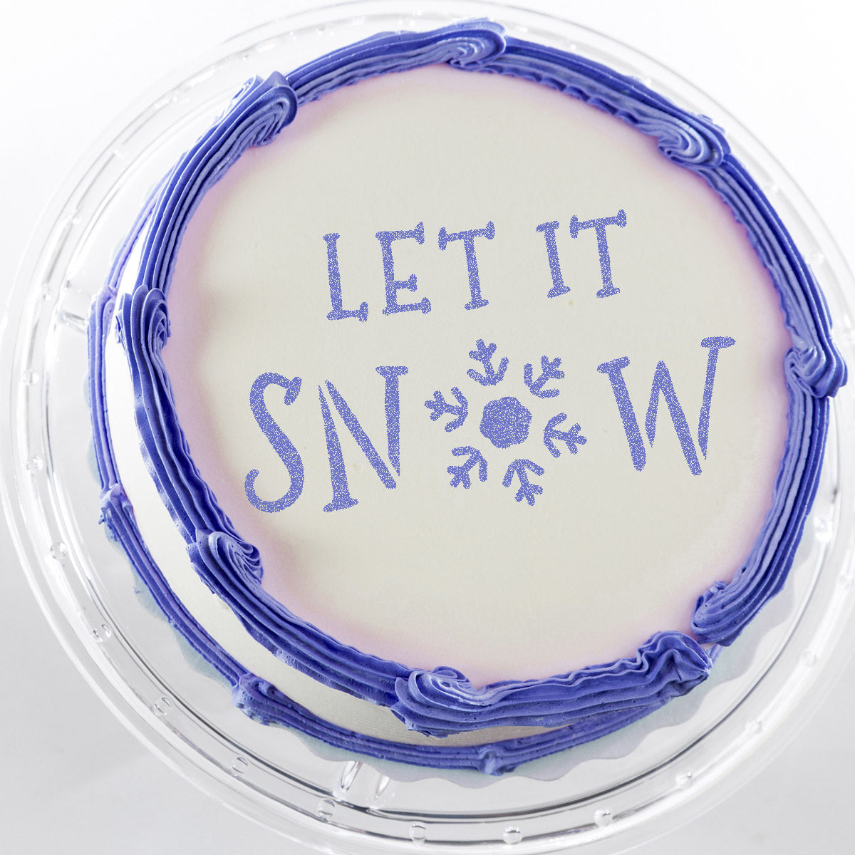 CraftStar Let It Snow Christmas Text Stencil on Christmas Cake