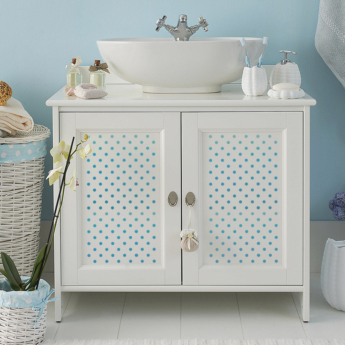 CraftStar Mini Polka Dot Stencil on Furniture