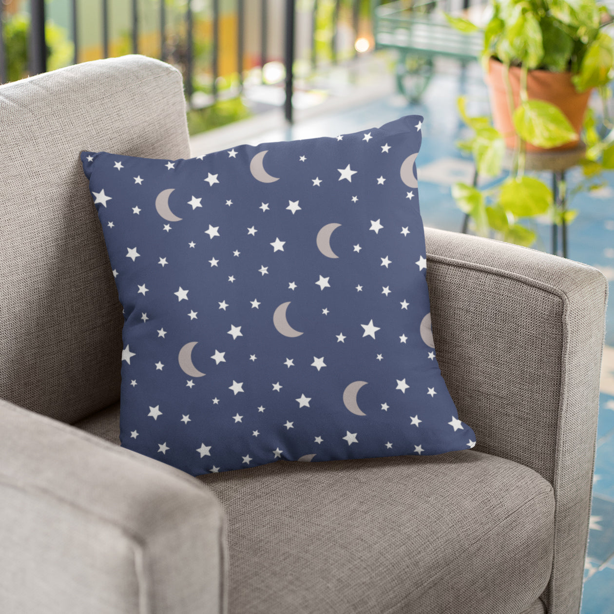 CraftStar Moon and Stars Pattern Stencil  on fabric