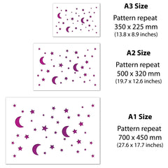 CraftStar Moon and Stars Pattern Stencil size guide
