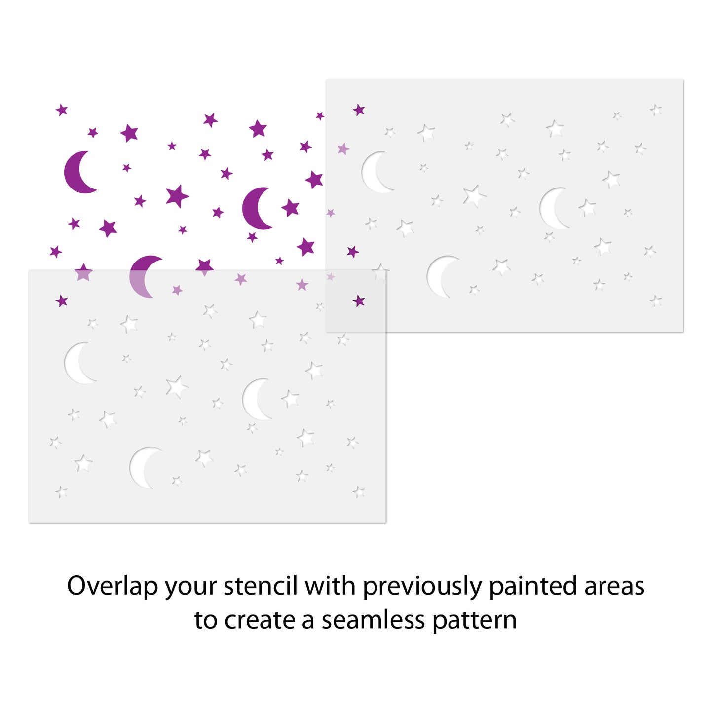 CraftStar Moon and Stars Pattern Stencil use guide