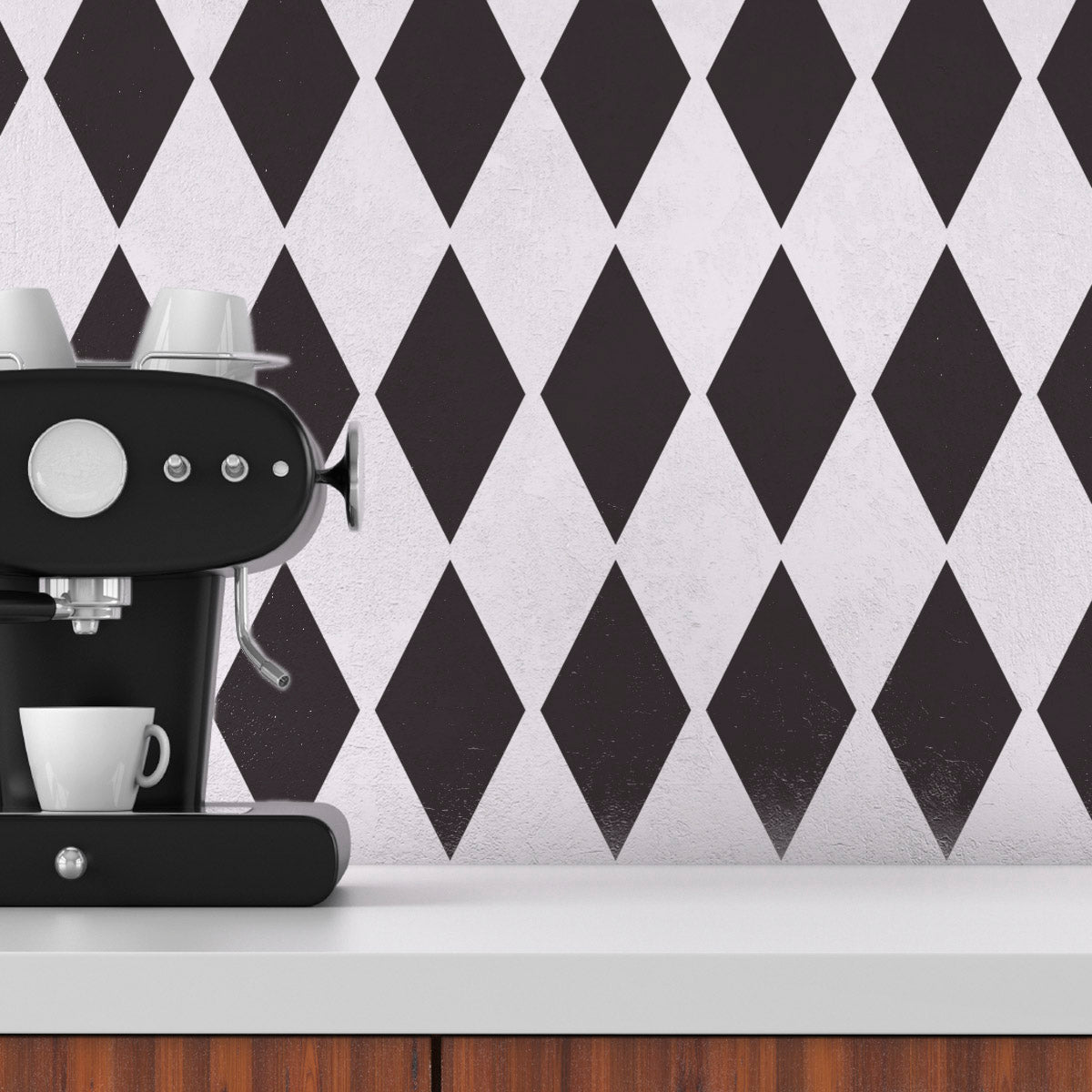 CraftStar Motley Harlequin Allover Pattern Stencil in black and white