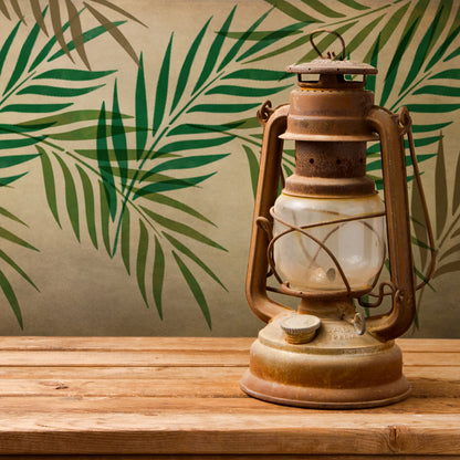 CraftStar Palm Leaf Stencil - Layered on Wall