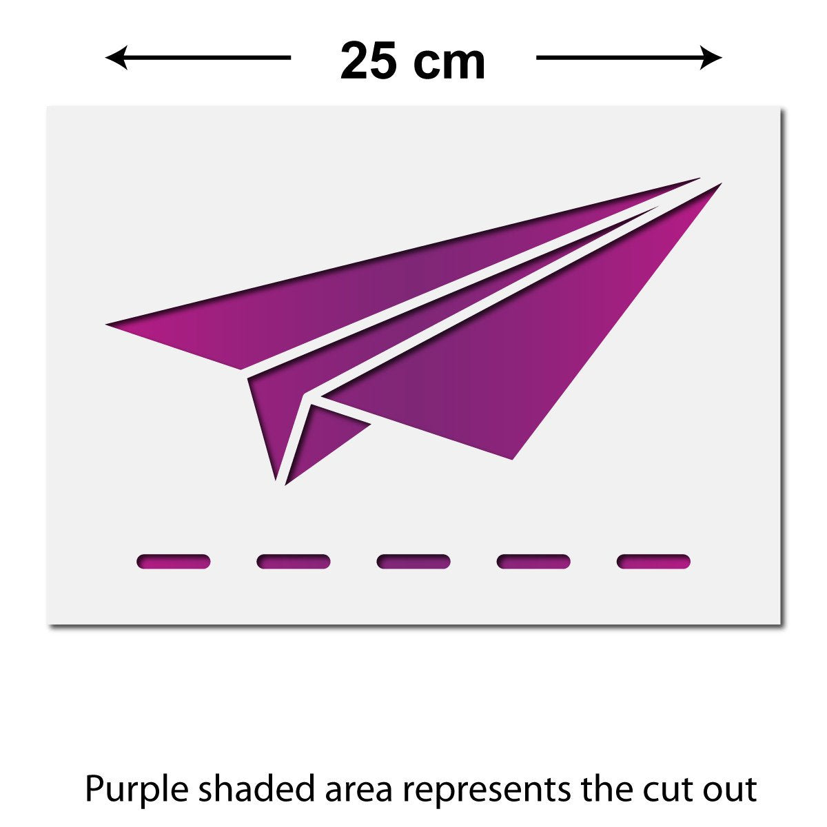 CraftStar Paper Plane Stencil Size Guide