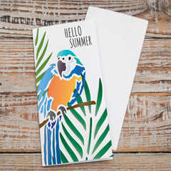 CraftStar Parrot and Palm Leaf Stencil on card