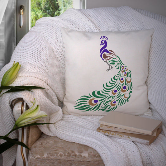 CraftStar Peacock Stencil on Cushion