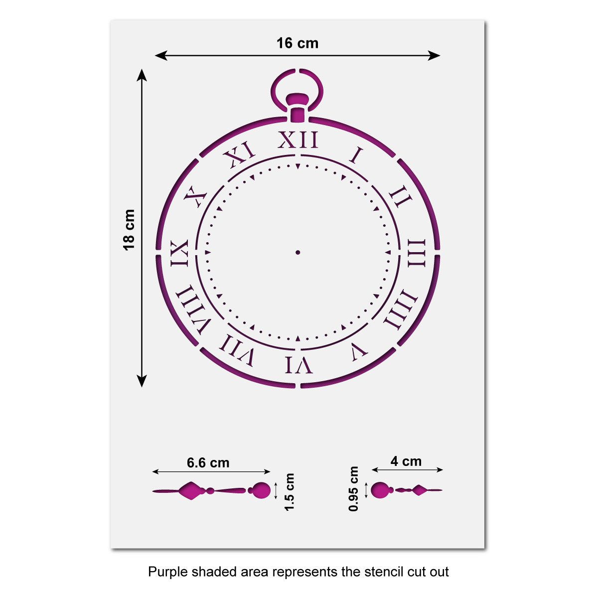 CraftStar Pocket Watch Stencil Size Guide