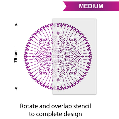 Radiance Mandala Stencil - Large Medallion Motif