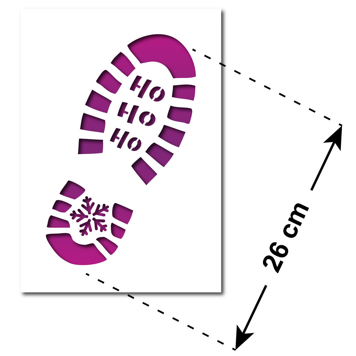 CraftStar Santa's Footprint Stencil - Size Guide