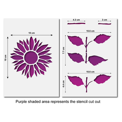 CraftStar Sunflower Plant Stencil - A5 Size