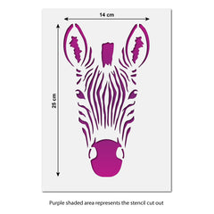 CraftStar Zebra Head Stencil - Size Guide