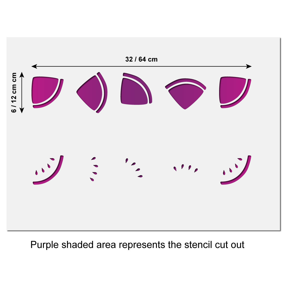 CraftStar Watermelon Border Stencil Sizes